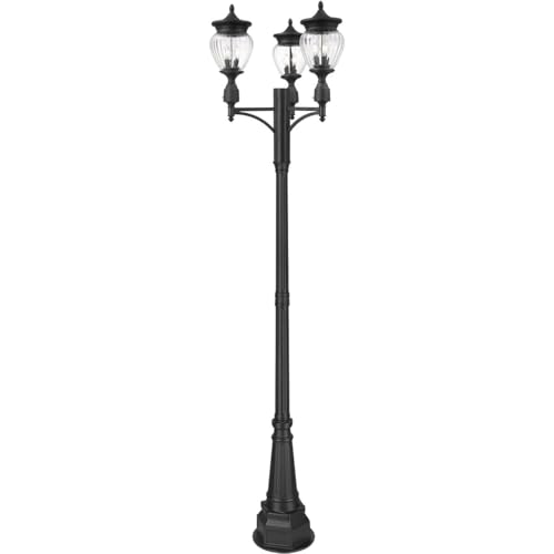 Z-Lite Davina 3 Light Post Light 116" Tall Black