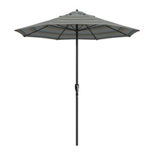 California Umbrella 12-Year Protection 7.5-Ft Outdoor Patio Umbrella, Sunbrella Fade-Resistant Fabric, Auto-Tilt, Heavy Duty Aluminum Frame, 8 Reinforced Ribs for Pool or Deck, Black Pole, Gateway Mist