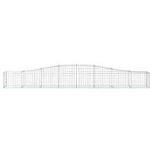 Arched Gabion Baskets 2 pcs Galvanized Iron for Outdoor Plants White Black