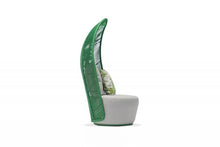 Whiteline Modern Outdoor Living Basil Chair with Grey Aluminum Base and Matte Green Back Rest