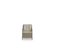 Angora Shira Rattan Outdoor Furniture Set with Glass Table and Armchairs Brown