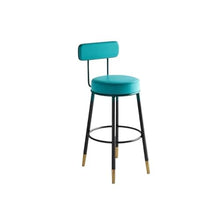 DINBOZ26X Counter Stools Blue Barstool Iron High Chair Leather Household Reclining Bar Stool Bar Chair Gold Chair Feet Bar Stools(Large)