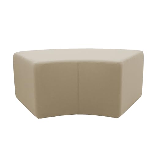 FDP 24" x 48" S-Curve Oversized Outdoor Ottoman Featuring Sunbrella Fabric - Weather-Resistant, Fade-Resistant, Assembled Patio Furniture for Backyard, Poolside Seating, 18" H - Spectrum Sand