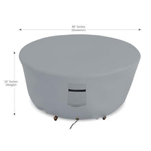 Covers & all Outdoor Round Fire Pit Cover, Heavy Duty 18 Oz Waterproof UV & Weather Resistant for Patio Lawn Garden Backyard Outside, Air Vents & Drawstrings (80"Diameter x 24"H, Grey)