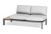 KETTLER Elba Aluminum 4-Piece Corner Set with Teak Accents (Cast Silver)