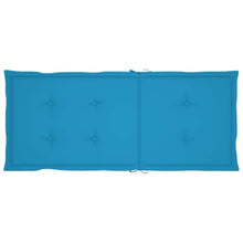 fsahslih Patio Reclining Chairs Set of 4 with Blue Cushions Acacia Wood
