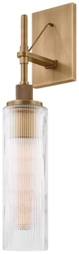 Troy Lighting Shenandoah 1-Light Wall Sconce | Essential & Modern Style | Patina Brass Finish | Made of Brass & Glass | Wet-Rated for Outdoor Use | 4.75" W x 22" H Profile | B8022-PBR