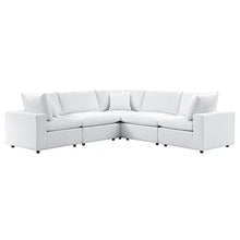 Modway Commix 5-Piece Sunbrella® Outdoor Patio L-Shaped Sectional Sofa in White