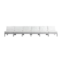 Outdoor Escape White Fabric Outdoor Patio Modular Sofa, Contemporary Style, 180-Inch Width, Lightweight and Comfortable, Ideal for Outdoor Living Spaces