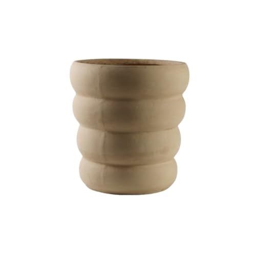 yinxx240708 Concrete Flower Pot Indoor Outdoor Large Floor Standing Planter, with Drainage Holes Tiered Bubble Design Plant Pot for Indoor or Outdoor Porch/Garden(Beige,Large)