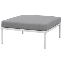 Outdoor Escape White Aluminum Ottoman for Outdoor Patio Lounge, Stylish Weather-Resistant Design, Lightweight Durable Frame, Versatile Seating and Accents