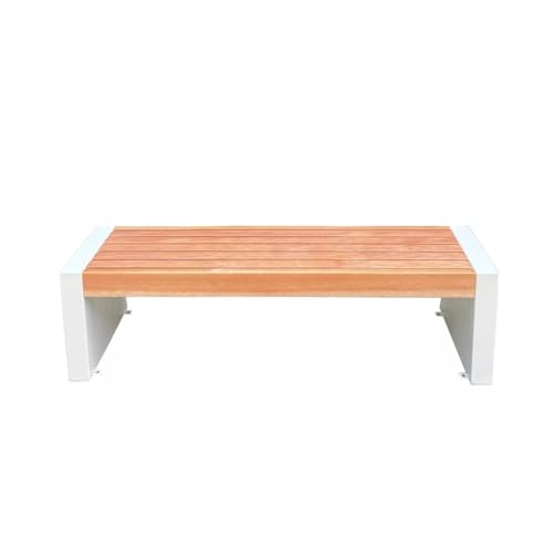 HEAIQI Porch Chairs Garden Bench Park Chair Outdoor Stainless Steel Bench Courtyard Solid Wood Bench Outdoor Anti-Corrosion Wood Plastic Wood Leisure Iron Seat Outdoor Bench Garden Bench