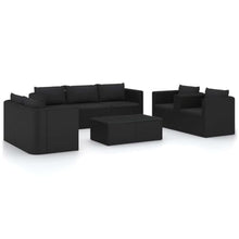 Molumvel 9 Piece Patio Lounge Set, Modular Outdoor Wicker Furniture with Thick Cushions and Tempered Glass Coffee Tables, Black