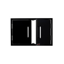 Whistler Stainless Steel Double Access Doors for Outdoor Kitchen Grill BBQ Island,33"× 22",Black