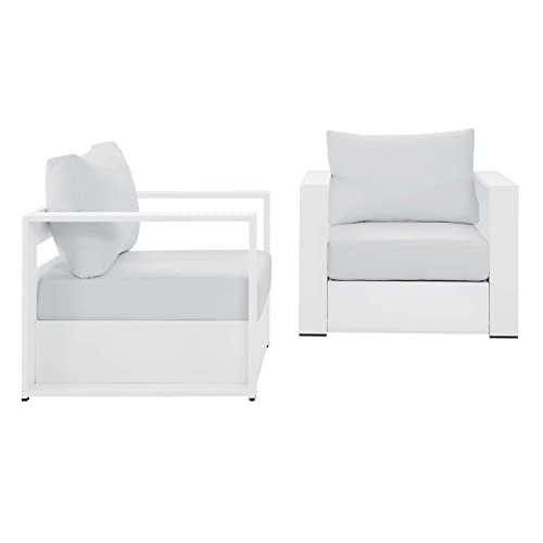 Modway Tahoe Aluminum 2-Piece Patio Set in White White