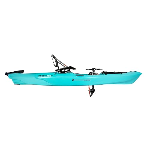 Wilderness Systems Recon 120 HD Fishing Kayak - 360 Degree ACES Seat & Helix PD™ Pedal Drive System - 12 ft - Aqua