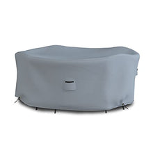 Covers & all Round Dining Table Set Cover, Made of 18 Oz Waterproof & UV-Resistant Cover Tuff Fabric, Suitable for Indoors/Outdoors (95”, Gray)