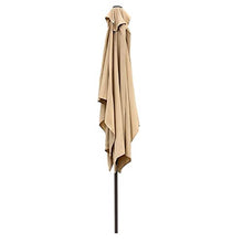 LumaGrove 1.3×2.3m Rectangular Balcony Parasol with Tilt and Crank, Patio Umbrella Outdoor Market Table Umbrella Sun Shade(Brown)