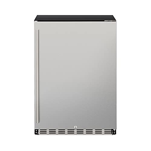 AMS Fireplace Summerset 24 Inch 5.3c Outdoor Rated Refrigerator (SSRFR-24S)