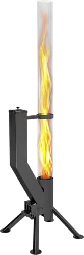 GARDENFLARE Premium 58in Wood Pellet Patio Heater, Fire Tube, Black