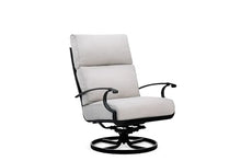 Winston Manor Ultra High Back Swivel Rocker Lounge Chair Weathered Teak/Linen Lace