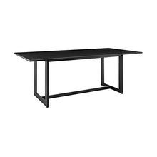 Armen Living Grand Outdoor Patio 7-Piece Dining Table Set in Aluminum with Grey Cushions