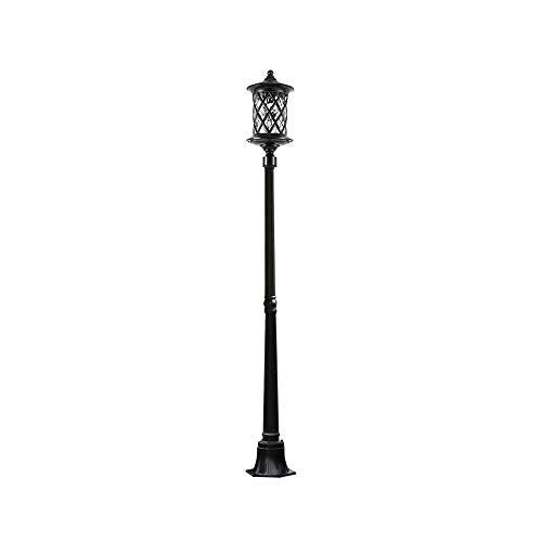 iumLeap Lamp Post Lights Outdoor Vintage Victoria Villa Landscape Street Light Aluminum Outdoor Column Light 5-Heads Garden Community Park Lawn Post Lantern Retro Glass High (Black)