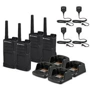 Motorola Solutions 4-Pack RMM2050 On-Site 2-Way Radio with HKLN4606 Remote Speaker Mic Bundle
