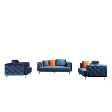 American Eagle Furniture AE-D832 Soft Velvet Fabric Chair Blue