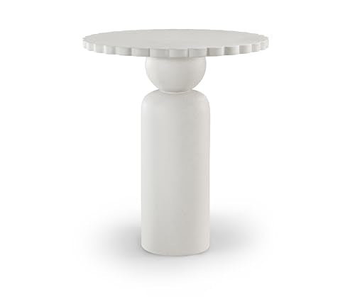 Meridian Furniture 77035Cream-T Petalia Collection Art Deco Indoor/Outdoor Concrete Bar Table with Finished Textured Pitting, 36" W x 36" D x 42" H, Cream