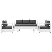 Modway Tahoe 4-Piece Fabric Outdoor Set White Charcoal
