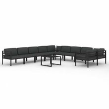 KTHLBRH 11 Piece Patio Lounge Set with Cushions Aluminum Anthracite