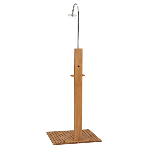 MKLFBY Garden Shower, Teak Hardwood Base Outdoor Shower for Family Members for Travel Parties