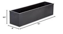 72" Black Galvanized Window Box/Liner