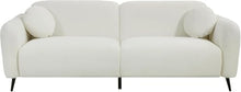 Merax Modern Loveseat Sofa with Ottoman & Pillows Beige