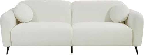 Merax Modern Loveseat Sofa with Ottoman & Pillows Beige