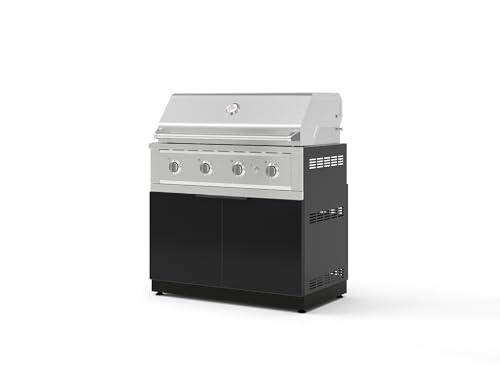 NewAge Products Classic Series 2PC Aluminum Black · Tempered Glass Door Modular Outdoor Kitchen Set with 40" Performance Grill NG - 24"D x 40"W x 48.5"H