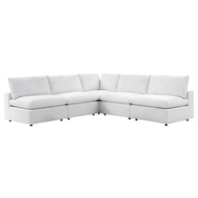 Outdoor Escape White Patio Sectional Sofa Set with Cushions, 5-Piece Outdoor Sofas and Loveseats, Durable Material, Comfortable Cushions
