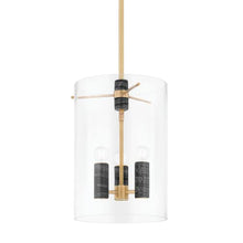 Corbett Lighting Adonis 3-Light Lantern | Vintage Brass Finish | Made of Brass & Glass | Damp-Rated for Bathroom Use | Adjustable Hang Height 25-67" | 12" Dia x 18" H | 359-13-VB