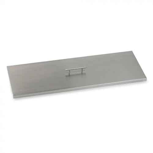 American Fireglass Rectangular Burner Pan Cover | Stainless Steel Lid for Outdoor Fire Pit or Table | for Natural Gas or Propane Fires | 39" x 15" x 1.5"