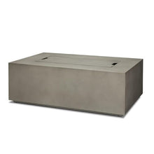 Real Flame Aegean 42in Rectangle Propane or Natural Gas Fire Pit Table, 50,000 BTU, Powder-Coated Steel, Push-Button Ignition, Lava Rock, Storage Cover, Stainless Steel Burner - Mist Gray