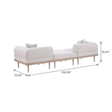 Outdoor Escape Brown Fabric 3-Piece Outdoor Modular Sofa Set with Cushions, Contemporary Style, Comfortable Arm and Back Height, Durable Outdoor Upholstery