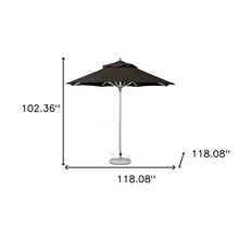 HomeRoots 10' Black Polyester Round Market Patio Umbrella Black