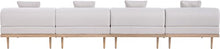 Meridian Furniture 55036Beige-S4A Laguna Collection Modern | Contemporary Outdoor Patio 4Pc. Modular Sofa, Teak Finish Aluminum, Waterproof Olefin Fabric, 142" W x 35.5" D x 28.5" H, Beige