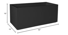 Nice Aluminum Rectangular Planter (Black, 16"x46")