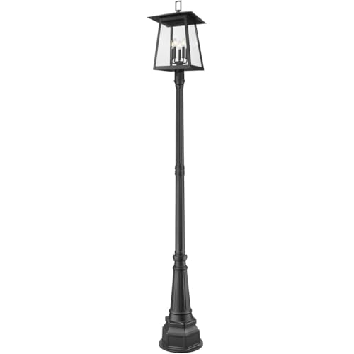 Z-Lite Rainer 5 Light 110" Tall Post Light Black
