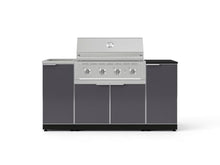 NewAge Products Classic Series 5PC Aluminum Slate Gray Modular Outdoor Kitchen Grill Island with 36" Performance Grill NG - 24"D x 68"W x 57.15"H