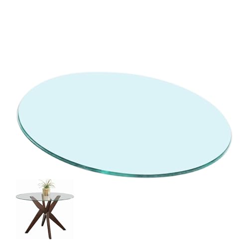 Clear Round Glass Top, Glass Dining Table, Round Flat Glass, Pencil Polished Edge Tabletop, Thick Tempered Glass Round Table Top, Transparent Round, Tempered Radius Corners Glass Table Top ( Size : 96