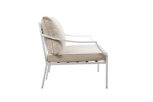 Pemberly Row 4-Piece Modern Outdoor Sofa Set, Aluminum Frame, White Finish, Includes 2 Chairs, 1 Sofa, 1 Coffee Table with Tinted Glass, Fade Resistant, Built for Patio or Backyard Lounge Spaces