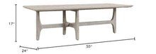 Kosas Home Dawn Rectangle Teak Wood Outdoor Coffee Table in Matte Gray
